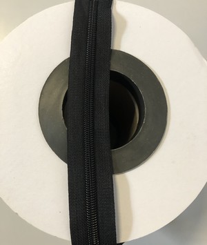 Spiral Zipper nylon 6mm/100m Rool, Black 580